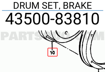 Suzuki 4350083810 DRUM SET, BRAKE