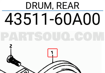 Suzuki 4351160A00 DRUM, REAR