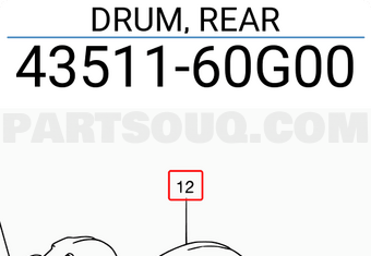 Suzuki 4351160G00 DRUM, REAR