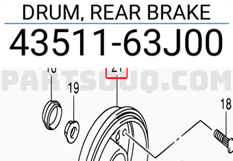 Suzuki 4351163J00 DRUM, REAR BRAKE