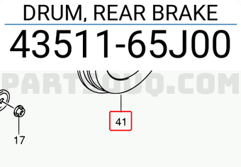 Suzuki 4351165J00 DRUM, REAR BRAKE
