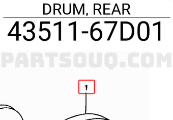 Suzuki 4351167D01 DRUM, REAR