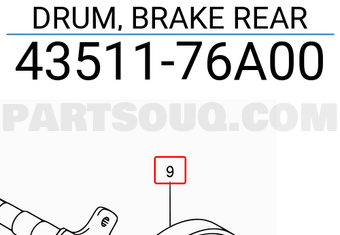 Suzuki 4351176A00 DRUM, BRAKE REAR