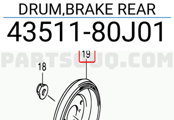 Suzuki 4351180J01 DRUM,BRAKE REAR
