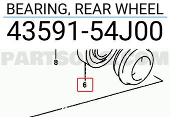 Suzuki 4359154J00 BEARING, REAR WHEEL