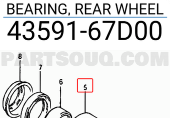 Suzuki 4359167D00 BEARING, REAR WHEEL