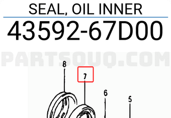Suzuki 4359267D00 SEAL, OIL INNER