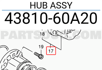 Suzuki 4381060A20 HUB ASSY