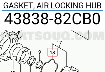 Suzuki 4383882CB0 GASKET, AIR LOCKING HUB