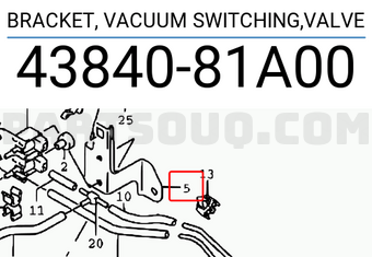 Suzuki 4384081A00 BRACKET, VACUUM SWITCHING,VALVE