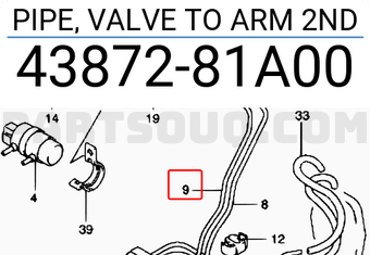 Suzuki 4387281A00 PIPE, VALVE TO ARM 2ND