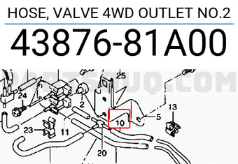 Suzuki 4387681A00 HOSE, VALVE 4WD OUTLET NO.2