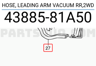 Suzuki 4388581A50 HOSE, LEADING ARM VACUUM RR,2WD