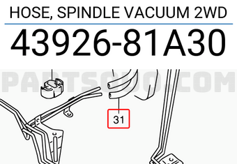 Suzuki 4392681A30 HOSE, SPINDLE VACUUM 2WD