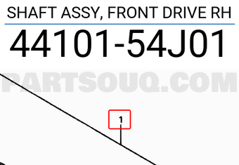Suzuki 4410154J01 SHAFT ASSY, FRONT DRIVE RH