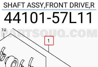 Suzuki 4410157L11 SHAFT ASSY,FRONT DRIVE,R