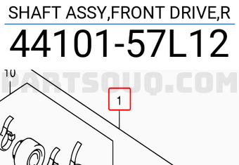 Suzuki 4410157L12 SHAFT ASSY,FRONT DRIVE,R