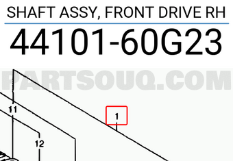 Suzuki 4410160G23 SHAFT ASSY, FRONT DRIVE RH