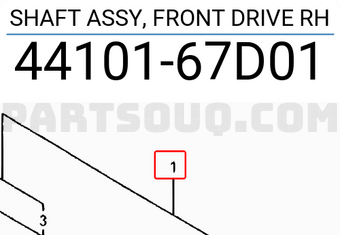 Suzuki 4410167D01 SHAFT ASSY, FRONT DRIVE RH