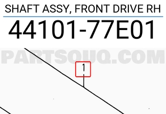 Suzuki 4410177E01 SHAFT ASSY, FRONT DRIVE RH