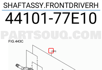 Suzuki 4410177E10 SHAFTASSY.FRONTDRIVERH