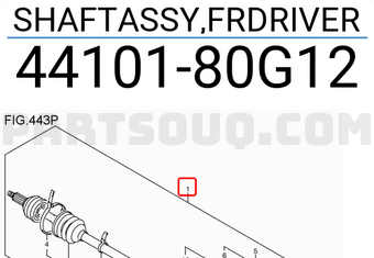 Suzuki 4410180G12 SHAFTASSY,FRDRIVER