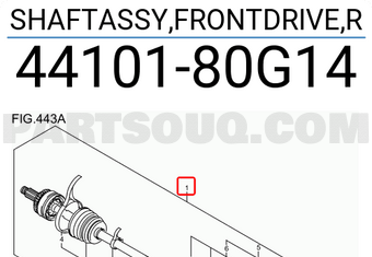 Suzuki 4410180G14 SHAFTASSY,FRONTDRIVE,R