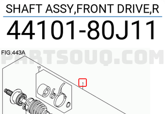 Suzuki 4410180J11 SHAFT ASSY,FRONT DRIVE,R