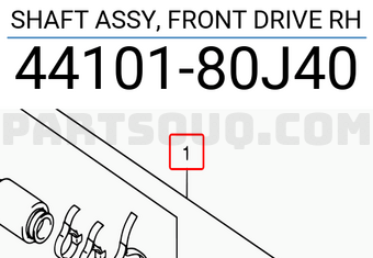 Suzuki 4410180J40 SHAFT ASSY, FRONT DRIVE RH