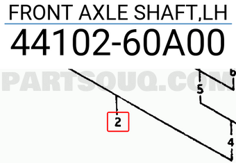 Suzuki 4410260A00 FRONT AXLE SHAFT,LH