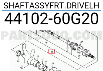 Suzuki 4410260G20 SHAFTASSYFRT.DRIVELH