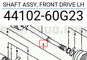 Suzuki 4410260G23 SHAFT ASSY, FRONT DRIVE LH