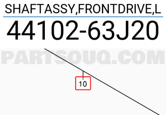 Suzuki 4410263J20 SHAFTASSY,FRONTDRIVE,L