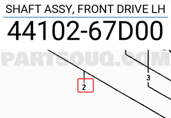 Suzuki 4410267D00 SHAFT ASSY, FRONT DRIVE LH