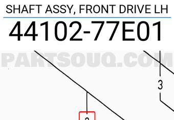 Suzuki 4410277E01 SHAFT ASSY, FRONT DRIVE LH