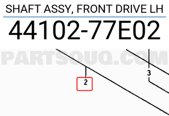 Suzuki 4410277E02 SHAFT ASSY, FRONT DRIVE LH