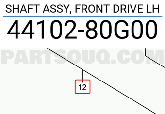 Suzuki 4410280G00 SHAFT ASSY, FRONT DRIVE LH
