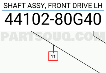 Suzuki 4410280G40 SHAFT ASSY, FRONT DRIVE LH