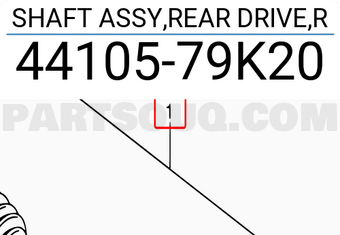 Suzuki 4410579K20 SHAFT ASSY,REAR DRIVE,R
