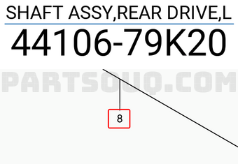 Suzuki 4410679K20 SHAFT ASSY,REAR DRIVE,L
