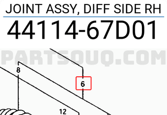 Suzuki 4411467D01 JOINT ASSY, DIFF SIDE RH
