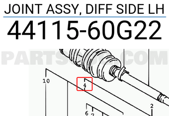 Suzuki 4411560G22 JOINT ASSY, DIFF SIDE LH