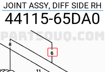 Suzuki 4411565DA0 JOINT ASSY, DIFF SIDE RH