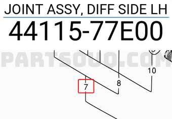 Suzuki 4411577E00 JOINT ASSY, DIFF SIDE LH