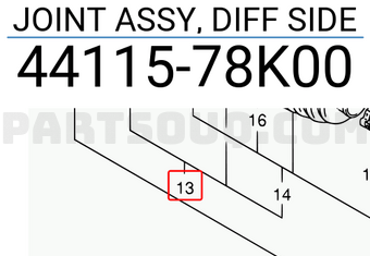 Suzuki 4411578K00 JOINT ASSY, DIFF SIDE