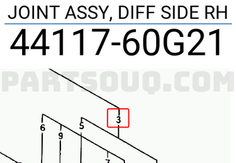 Suzuki 4411760G21 JOINT ASSY, DIFF SIDE RH