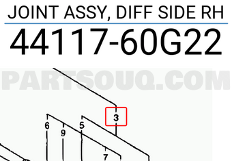 Suzuki 4411760G22 JOINT ASSY, DIFF SIDE RH