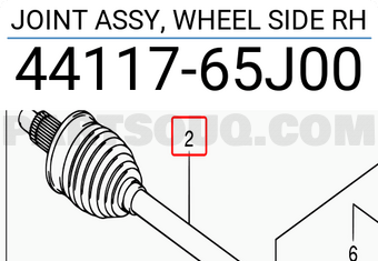 Suzuki 4411765J00 JOINT ASSY, WHEEL SIDE RH