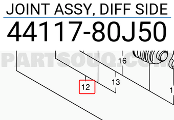 Suzuki 4411780J50 JOINT ASSY, DIFF SIDE