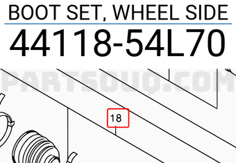 Suzuki 4411854L70 BOOT SET, WHEEL SIDE